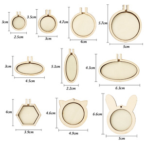 Petits cerceaux à broder en tissu et textile, anti-rides, pour le cadre, l'artisanat et la suspension, mini cerceau en bois - Product Image 6