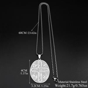 Collana da Uomo Semplice ed Elegante con Pendente a Croce in Acciaio Inossidabile, Gioiello Religioso Cristiano con Fede in Gesù, Vendita all'Ingrosso - Product Image 4