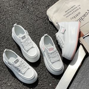 Baskets montantes à lacets en maille à talon haut, semelles épaisses et souples, plateforme rehaussante, chaussures décontractées pour femmes - Product Image 2