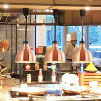 Lampe chauffante télescopique infrarouge en cuivre à tête unique réglable, suspension pour buffet alimentaire, barbecue, table à manger, maison