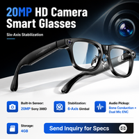 Lunettes intelligentes IA avec caméra 20MP, lunettes IA pour l'enregistrement de vlogs et le cyclisme en extérieur, lunettes vidéo mains libres avec Bluetooth