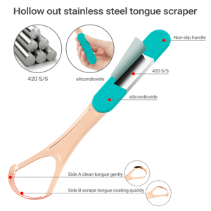 Brosse de nettoyage de langue en cuivre avec poignée antidérapante pour éliminer la mauvaise haleine Grattoirs de langue en acier inoxydable de qualité médicale - Product Image 3