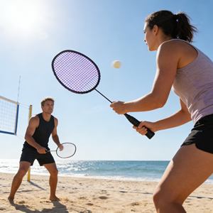 Raquette de badminton en carbone tissé intégral, directement de l'usine, pour un usage professionnel et le rangement. - Product Image 2
