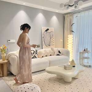 Modern Floating TV <b>Cabinet</b> - Cream Style Living Room Storage Console - Product Image 4