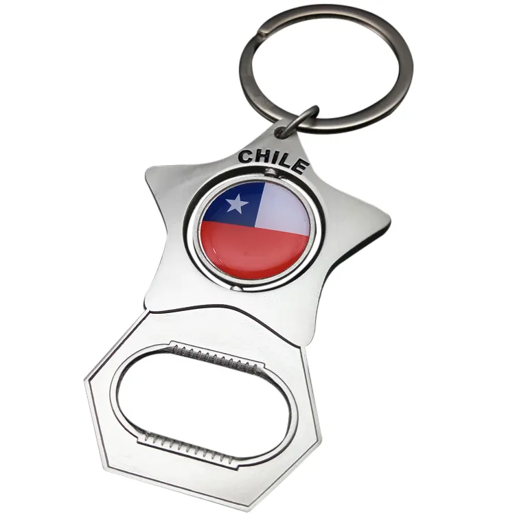 Logo personnalisé en forme de décapsuleur porte-clés anneau métal émaillé porte-clés ouvre-bouteille de bière porte-clés