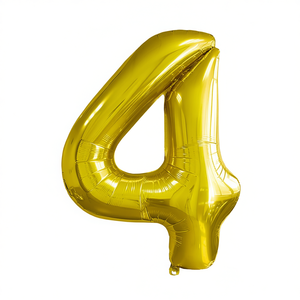 Party Love Gold Number 4 Foil Balloon 45cm <b>Birthday</b> Party <b>Decoration</b> - Product Image 2