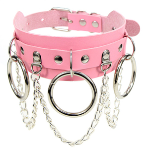 Girocollo in pelle nera collare <span class=keywords><strong>femminile</strong></span> per le donne Goth Punk catena collana Harajuku Sexy Vegan Chocker Festival ragazze gioielli gotici - Product Image 3
