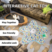 Jouet d'exercice pour chat d'intérieur écologique et simple, interactif électrique en forme de croix, traîneau papillon avec queue en plastique colorée