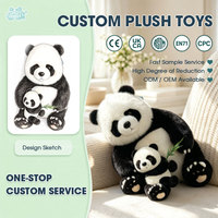 Boneka Panda Raksasa Grosir yang Dapat Disesuaikan, Mainan Plush Lembut, Maskot Realistis, Layanan Sampel Cepat OEM, Mainan Panda
