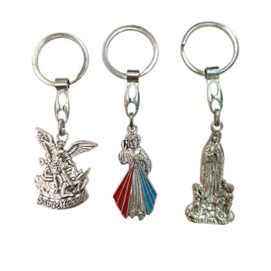 Llavero de Aleación con Colgante de San Miguel de Fátima, Joyería Religiosa, Forma Irregular, Metal Chapado en Aleación de Zinc - Product Image 2