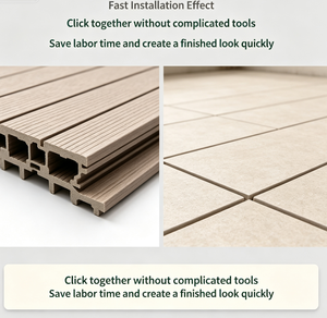 WPC Interlocking Floor Tiles Wood Plastic <strong>Decking</strong> Weather Resistant Anti-Corrosion Patio Balcony Courtyard Outdoor Decoration - Product Image 1