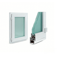 Ventana Abatible de PVC de Calidad Hotelera con Diseño de Rotura Térmica, Valor U de 1.3, Ahorro Energético, Fábrica con Certificación ISO9001