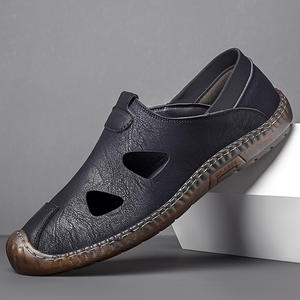 2026 New Summer Men's Father Sandals Soft Leather Breathable Hollow Out Dual-Wear Casual <b>Shoes</b> <b>for</b> Middle-Aged & <b>Elderly</b> Men - Product Image 1