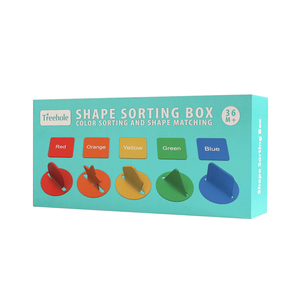 Forma in legno scatola di smistamento, colore di smistamento e forma di corrispondenza giocattolo educativo di apprendimento in età prescolare con colori vivaci - Product Image 1