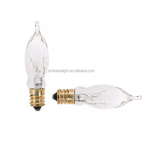 C18 Punta de llama incandescente 120V 7,5 W Candelabro E12 Base de tornillo Bombilla de filamento LED transparente