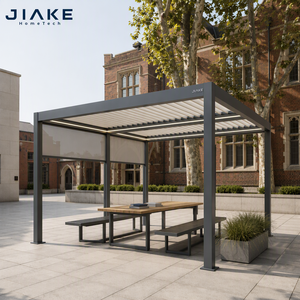 <span class=keywords><strong>Pergola</strong></span> à lames orientables en aluminium avec panneaux latéraux personnalisables pour <span class=keywords><strong>chalet</strong></span> de station balnéaire en montagne européenne, cour, structure en aluminium, panneau solaire - Product Image 1