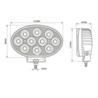 Feux de travail LED ovales de 6 pouces IP69K à large faisceau 10-80V pour l'éclairage des équipements lourds, camions, remorques, tracteurs