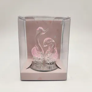Оптовая Продажа Красивые модные прекрасные розовые синие хрустальные лебеди подарочные наборы на День Святого Валентина