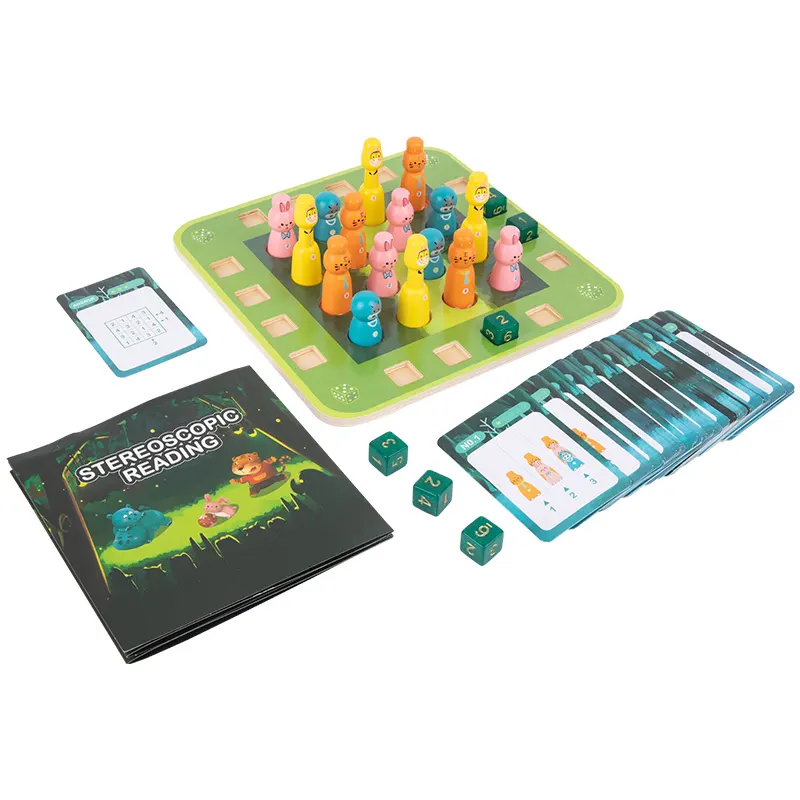 Populer baru disesuaikan mainan puzzle hewan stereoskopik catur Sudoku kayu memori tabletop pasangan papan permainan untuk usia 3 dan ke atas
