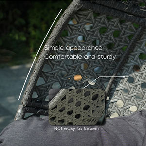 Fauteuil <span class=keywords><strong>suspendu</strong></span> <span class=keywords><strong>double</strong></span> haut de gamme, mobilier d'extérieur moderne et confortable, structure en aluminium, rotin PE, idéal pour cour et parc - Product Image 6