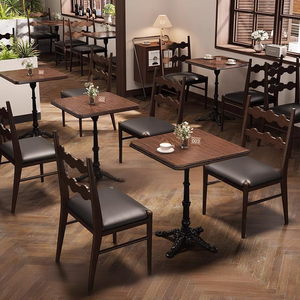 Juego de Mesa y Sillas de Comedor de Diseño Retro de Alta Gama para Restaurante Occidental y Cantina de Hotel - Product Image 3