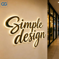 Enseigne lumineuse personnalisée en métal avec logo d'entreprise rétroéclairé par LED 3D pour les entreprises, les magasins, les devantures de magasins, enseigne rétroéclairée par LED