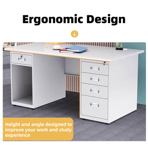<span class=keywords><strong>Bureau</strong></span> d'écriture en acier durable avec revêtement en poudre, tiroirs <span class=keywords><strong>multi</strong></span>-rangements pour étudiants et adultes - Product Image 3