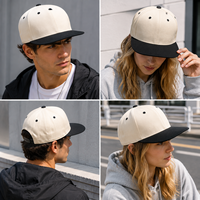 Gorra Personalizada de Visera Plana, Color Blanco y Negro, Estilo Snapback, Dos Tonos, Streetwear, Hip Hop, Fabricante OEM ODM