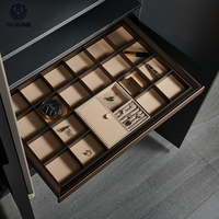 Boîte décorative en cuir de luxe, organisateur de tiroir de rangement pour bijoux et accessoires de garde-robe