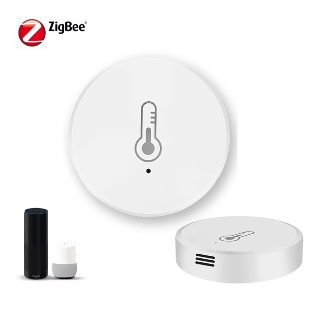 QAYI Tuya Zigbee 3.0 Temperature Humidity Sensor Smart Life APP Real Time Monitoring DIY Linkage Works Google Home CR2450 F436