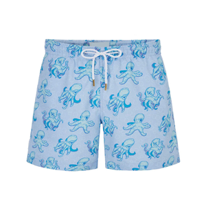 Short de bain d'été en coton à séchage rapide pour hommes, modèle personnalisé, taille élastique, taille XS, teint en usine. - Product Image 6