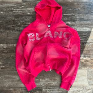 Sudaderas Extra Grandes de Alta Calidad con Logotipo de Pedrería Personalizado, Lavado Ácido Vintage, Serigrafía, Felpa Francesa, Decoloración al Sol, 100% Algodón - Product Image 1