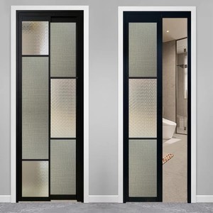 Porte PD de conception moderne pour l'intérieur, cadre en alliage d'aluminium bon marché, <span class=keywords><strong>verre</strong></span> trempé pour le salon, surface finie pour - Product Image 3