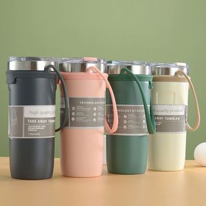 Nouvelle Tasse Isotherme en Acier Inoxydable 304 pour le Commerce Extérieur, Isolation 6-12 Heures, Poignée en Silicone Personnalisée, Grande Capacité, Portable - Product Image 4