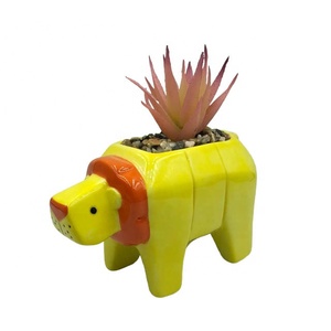 estilo León diseño de cerámica de siembra jardinera maceta jardín plantador florero de flores para la decoración de la casa - Product Image 1