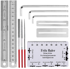 Kit di Strumenti per Chitarra 26 Pezzi in Borsa: Lima, Chiave, Misuratore Altezza Corde, Tagliacorde, Strumenti per Lucidatura e Riparazione Tasti - Product Image 4