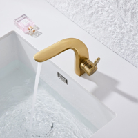 Grifo de lavabo de latón, grifo mezclador de lavabo con núcleo de válvula de cerámica de construcción de latón, Ideal para grifos de lavabo de baño altos