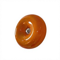 Lampe de bureau en verre orange, lampe de table LED avec interrupteur pour café, bar, chambre à coucher
