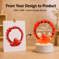 Lampe de table décorative en forme de cœur pour la Saint-Valentin, lumière de nuit romantique, décoration de la maison, cadeau pour les couples, chambre à coucher, nouveaux produits 2027 en 2026