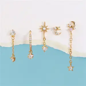 SP Korean 2022 Trend Set Of Earrings Jewelry Long Chain Christmas Long Chain Earrings Sets