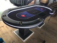 Table de Poker de Qualité Professionnelle de Casino 10 Places Personnalisée en Usine Texas Hold'em avec Lumière LED