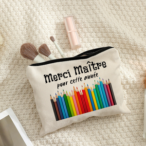 Pochette de maquillage personnalisée avec motif d'appréciation des enseignants de <span class=keywords><strong>France</strong></span>, sac de rangement de <span class=keywords><strong>voyage</strong></span> pour articles de toilette, pochette cosmétique pour enterrement de vie de jeune fille - Product Image 6