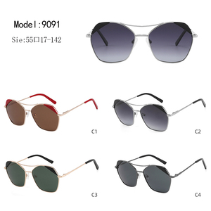 Gafas de Sol Unisex con Marco Metálico Cuadrado, Lentes Degradadas, Montura Completa, 100% Protección UV, Estilo Moderno, Protección Solar para Adultos - Product Image 3