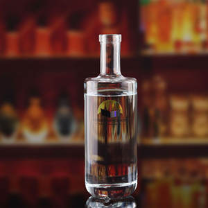 Botol kaca Flint bening 700ml bulat untuk Gin Rum Vodka semangat - Product Image 2