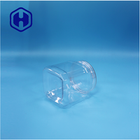 Pot carré transparent en PET de 500 ml pour figues séchées, flocons de noix de coco, bandes d'aubépine - Rangement pour bonbons et en-cas, étanche, sans BPA
