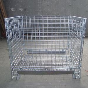 Gabbia Metallica per Stoccaggio Tappi PET, Design Pieghevole, Multilivello, Impilabile, con Telaio in Acciaio Zincato Saldato - Product Image 3