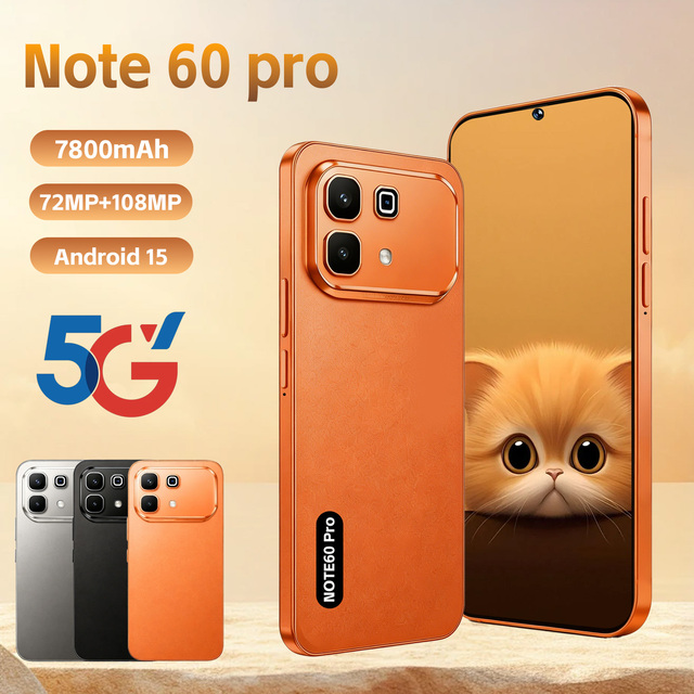 2026 New Arrival 5G Mobile Phone 16GB 1TB 7.3 Inch 108MP Android 15 Unlocked LTE Smartphone Factory Price Note60 Pro