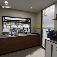 Maison en conteneur en acier brevetée pour kiosque à café de vente au détail, atelier de centre commercial et kiosques de sécurité - Conception modulaire moderne