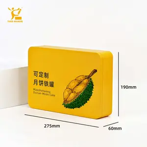 Durian جلد الثلج Musang king mooncakes تغليف معدني عالي الجودة علبة قصدير