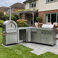 Cuisine extérieure modulaire de style américain en acier inoxydable 304, résistante à l'humidité, multifonctionnelle, pour jardin extérieur, pour villa